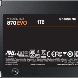 Samsung 870 EVO 1 To - verso etiquette et connecteurs SATA