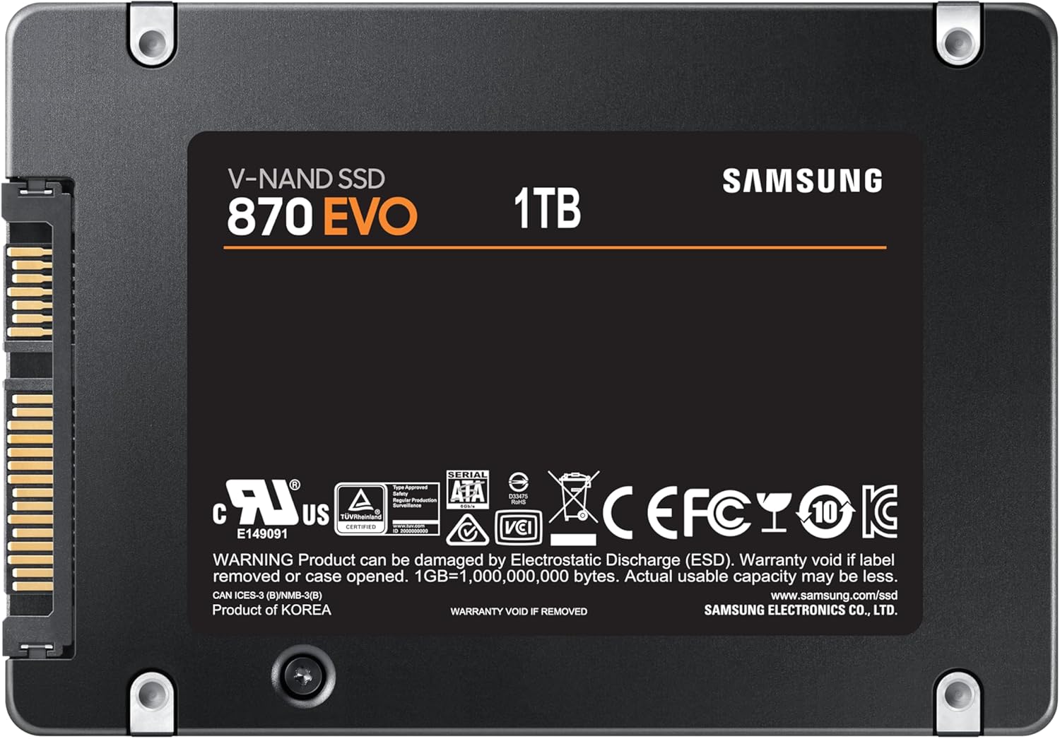 Samsung 870 EVO 1 To — vue détaillée