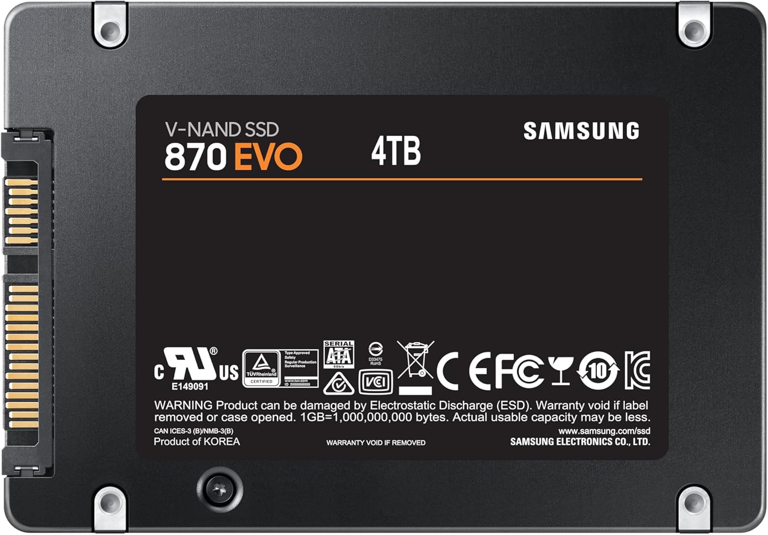 Samsung 870 EVO 4 To - packaging 870 EVO SATA 2.5 pouces