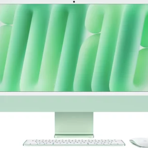 Apple iMac 24 M4 vert vue avant avec clavier et souris
