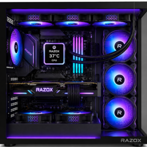 Boîtier PC gaming Razox Nebula V1 noir double verre panoramique 7 ventilateurs ARGB
