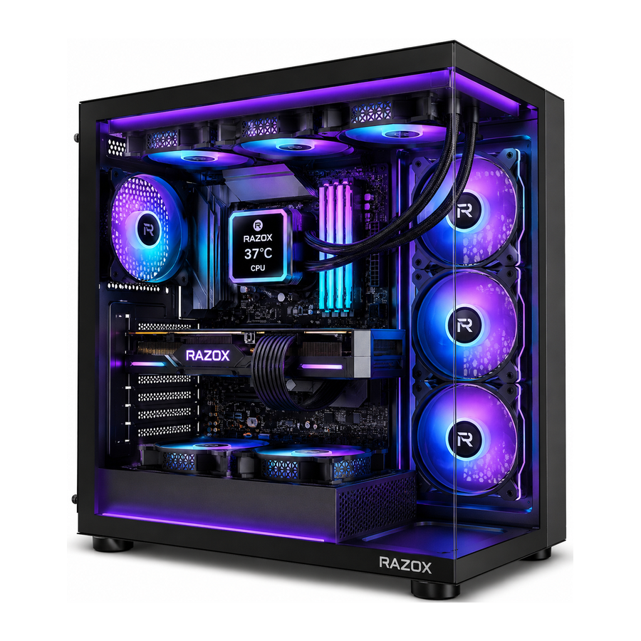 Boîtier PC gaming Razox Nebula V1 noir double verre panoramique 7 ventilateurs ARGB